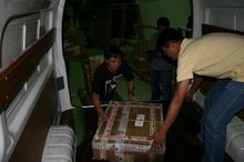 Loading the spare parts for shipment to the destination country
